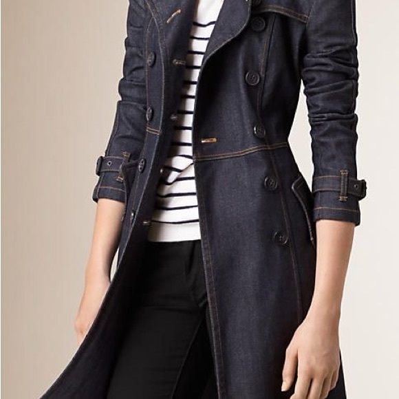 Authentic Burberry Denim Jean Long Trench - Picture 10 of 11